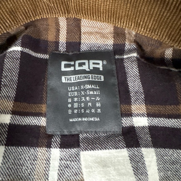 CQR Barn Jacket Mens XS Barn Coat Workwear Corduroy Collar Lined Pockets Outdoor - Picture 9 of 13